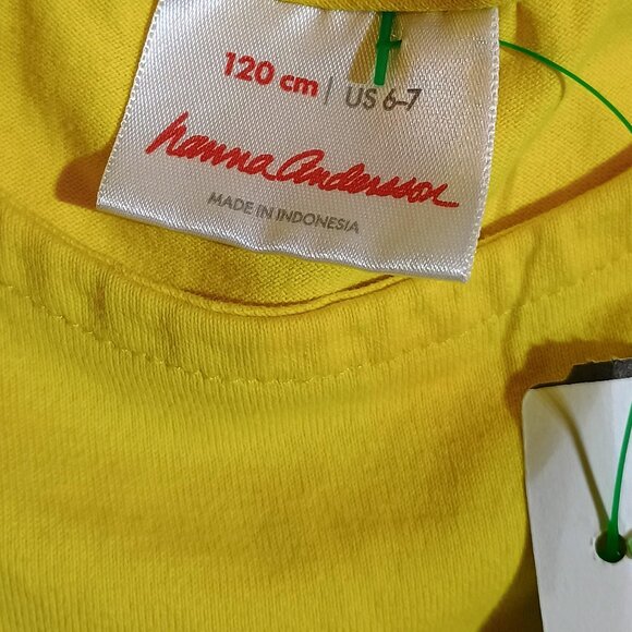 Hanna Andersson/Dress/Girls 6-7/Yellow & Blue/Daisy Corduroy Short Sleeve Playwe - Picture 2 of 7